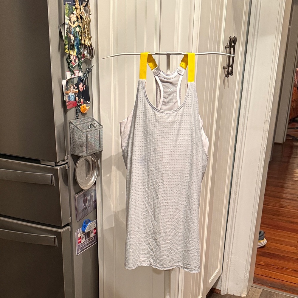 MPG Tank Top with Yellow Straps and built in high support‎ bra. NWT. Retail 49